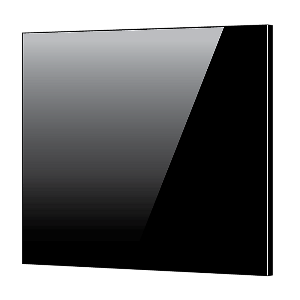 V63-800207-9232-00 Toughened 90cm x 75cm Black Glass Kitchen Splashback - Image 1