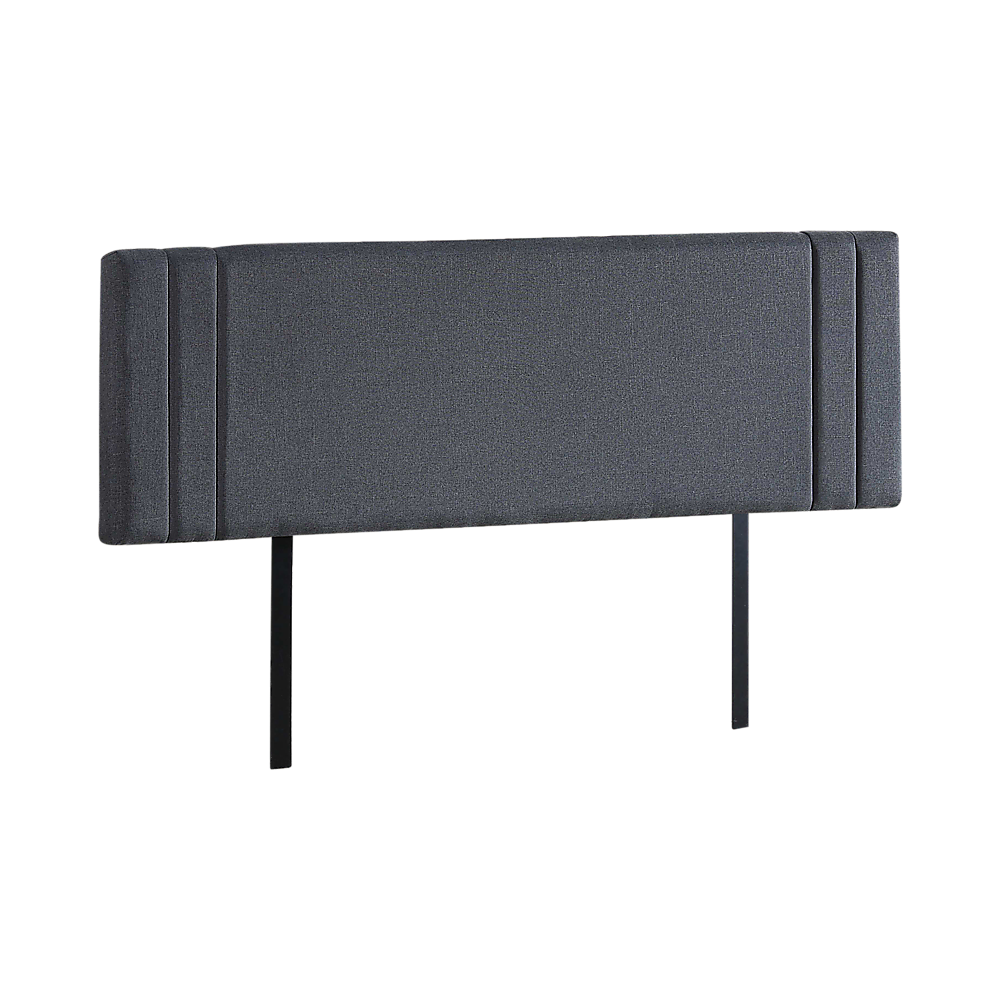 V63-821583-18391-00 Linen Fabric King Bed Deluxe Headboard Bedhead - Grey - Image 1