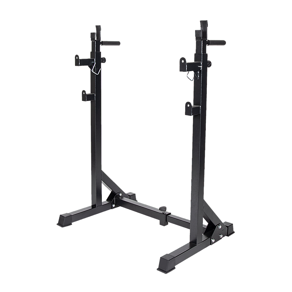 V63-826911-20091-00 Commercial Squat Rack Adjustable Pair Fitness Exercise Weight Lifting Gym Barbell Stand - Image 1