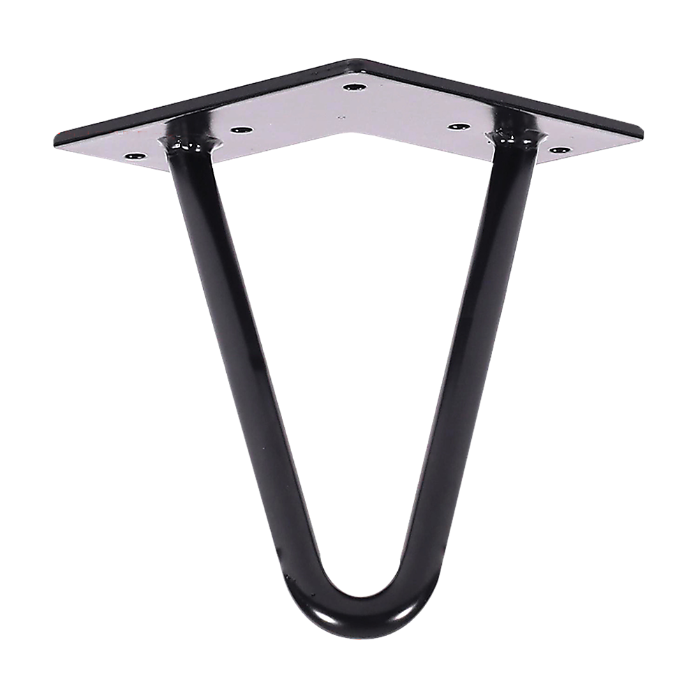 V63-834991-629469bcb0055.1000x1000-00 Set of 4 Industrial Retro Hairpin Table Legs 12mm Steel Bench Desk - 11cm Black - Image 1
