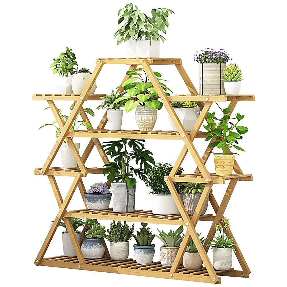 V63-837881-62e375f58b8e9.1000x1000-00 Bamboo Multilayer Flower Plant Bonsai Rack Shelf Stand Porch Lawn Patio - Image 1