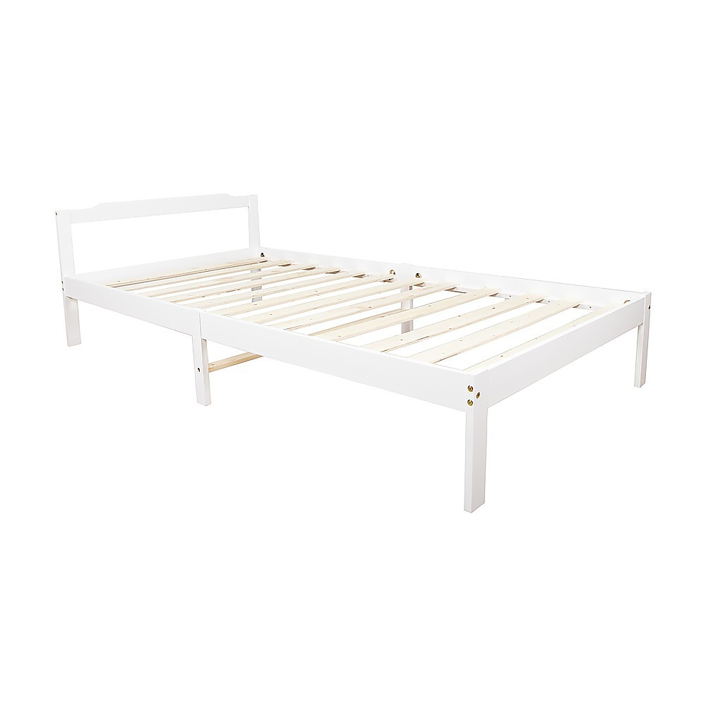 V63-843141-95436-00 Natural Wooden Bed Frame Home Furniture - Image 1