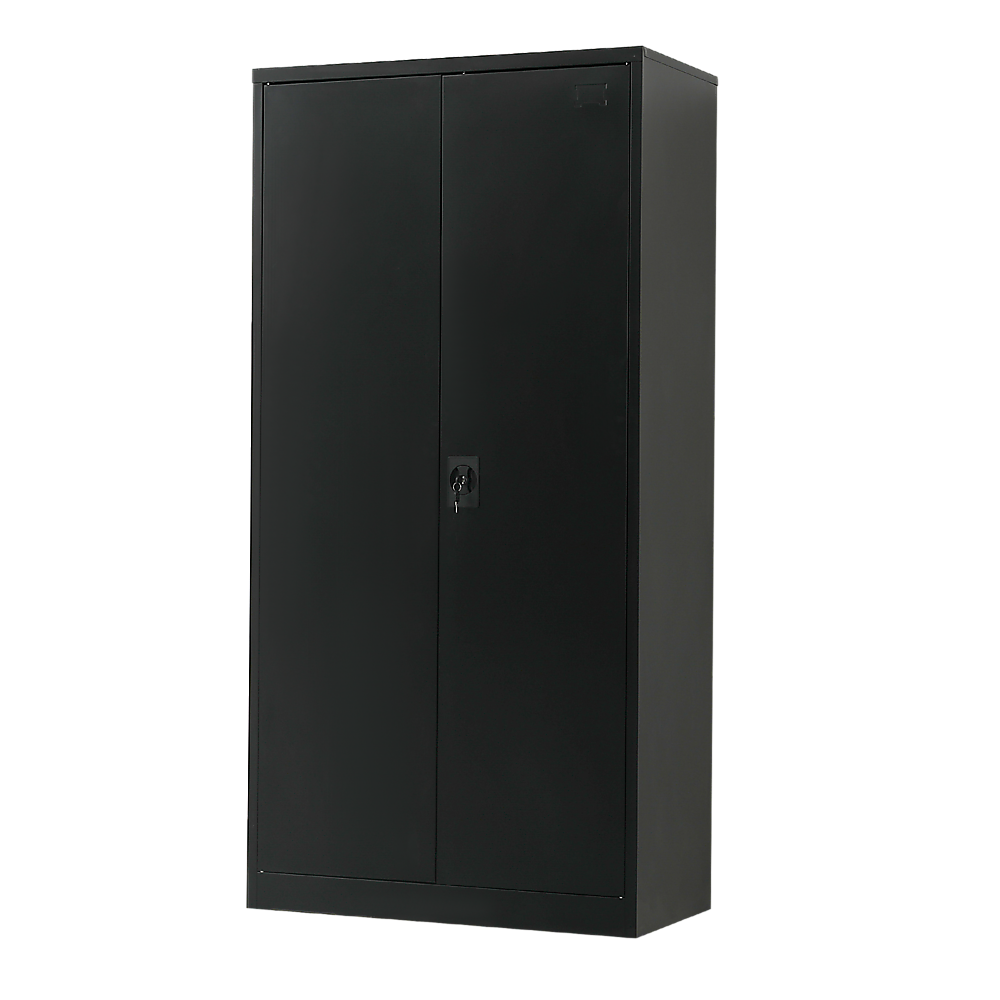 V63-844351-143438-00 Two-Door Metal Cabinet Shelf Storage for Home Office Gym - Image 1