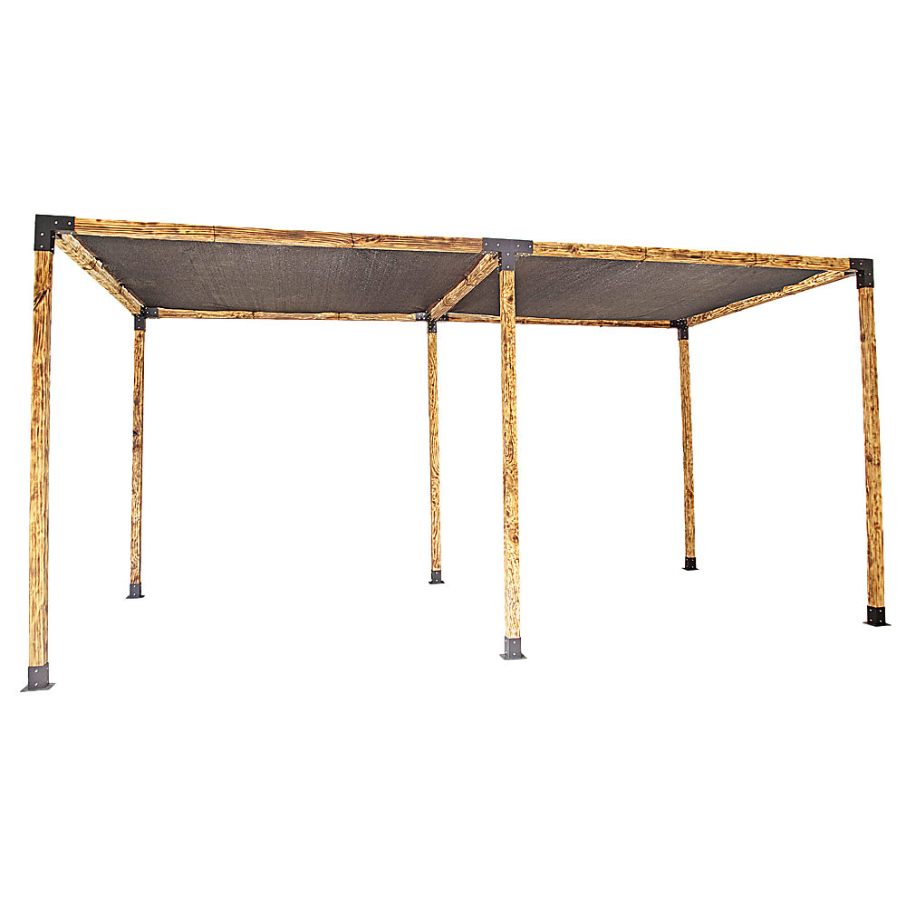 V63-848271-167389-11 Roof Pergola Gazebo Shed Matte Black Steel Brackets and Black Screen DIY Kits - Image 1