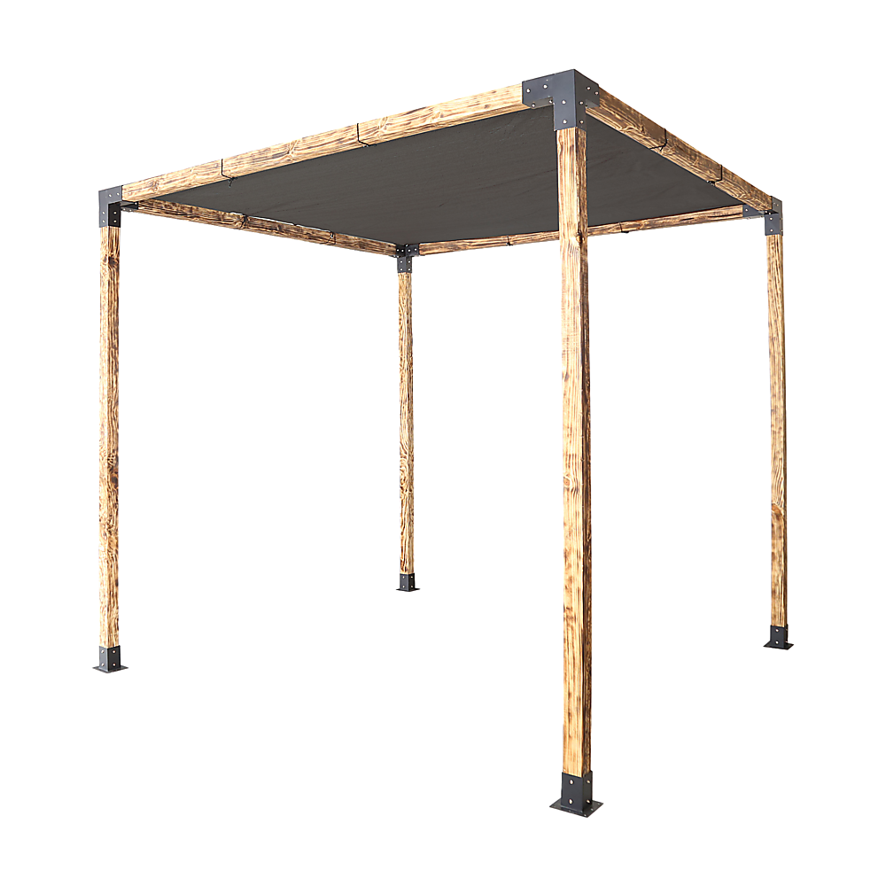 V63-848291-167391-00 Roof Pergola Gazebo Shed Matte Black Steel Brackets and Black Screen DIY Kits - Image 1