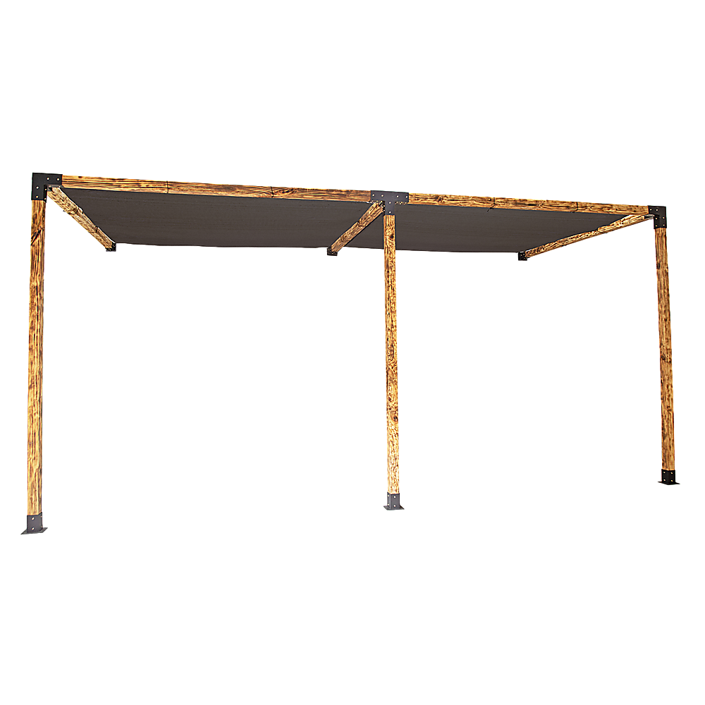 V63-848331-167395-11 Roof Pergola Gazebo Shed Matte Black Steel Brackets and Black Screens DIY Kits - Image 1