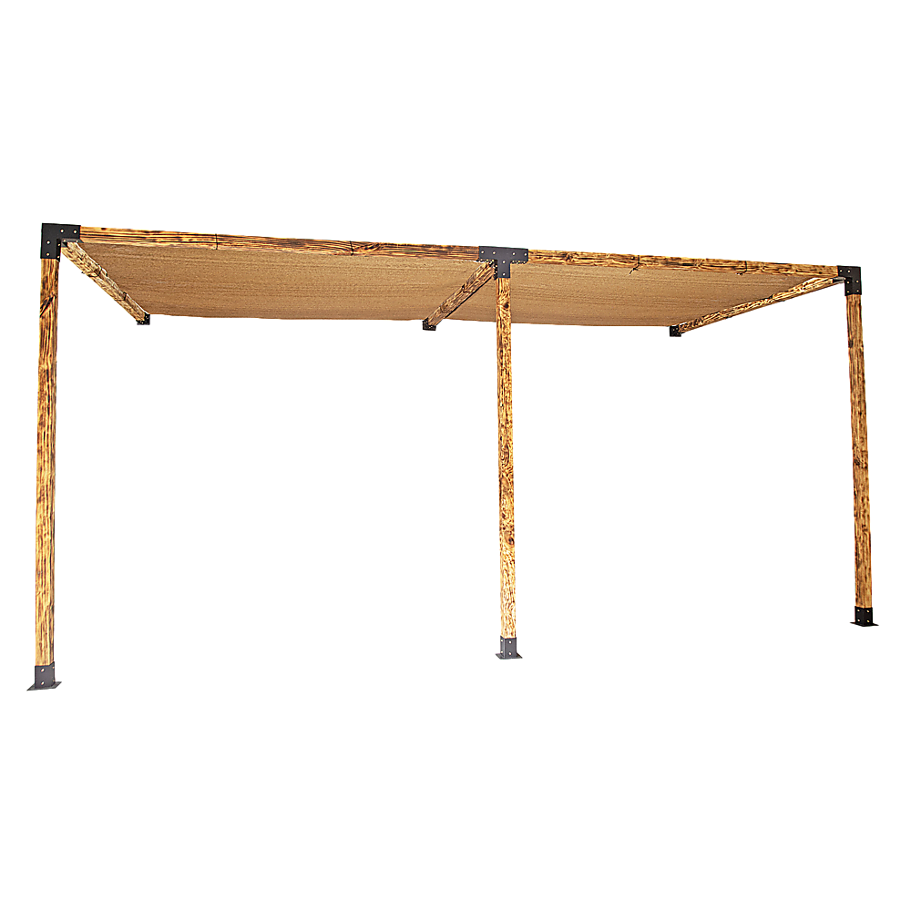 V63-848341-167396-10 Roof Pergola Gazebo Shed Matte Black Steel Brackets and Coffee Screens DIY Kits - Image 1