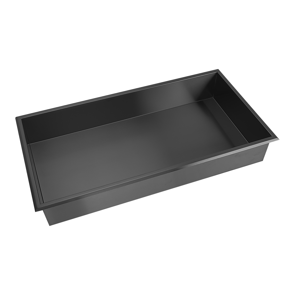 V63-900711-204461-00 641 x 336 x 101mm Shower Niche Single Shelf Organizer No Tile Needed in Black - Image 1