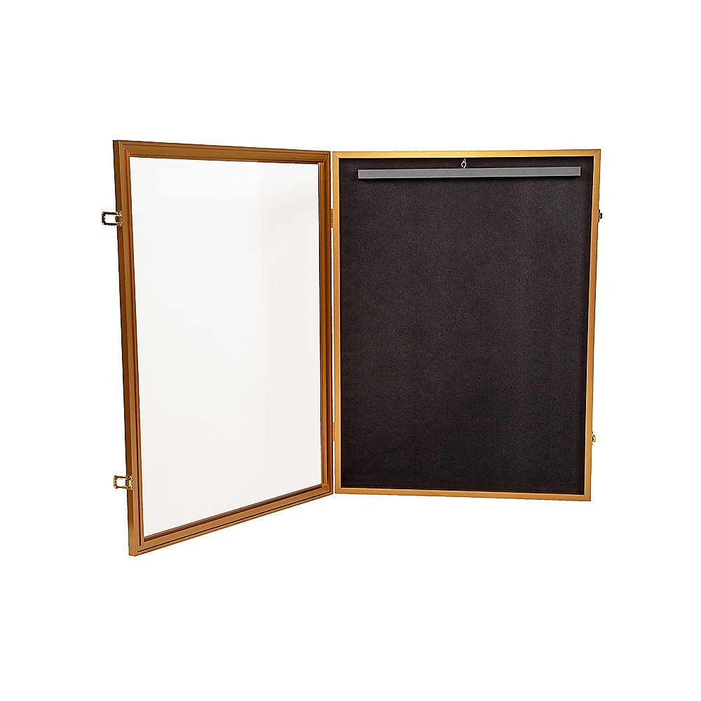 V63-920851-205908-00 Wall Display/Case Lockable Rack 80cm Football Basketball Jersey Storage Box in Gold - Image 1