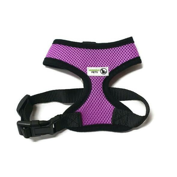V631-MDPHARNESSMPUR-185940-00 Pet Harness Soft Air Mesh Padded Adjustable - Moondidley Pets Medium Purple - Image 1