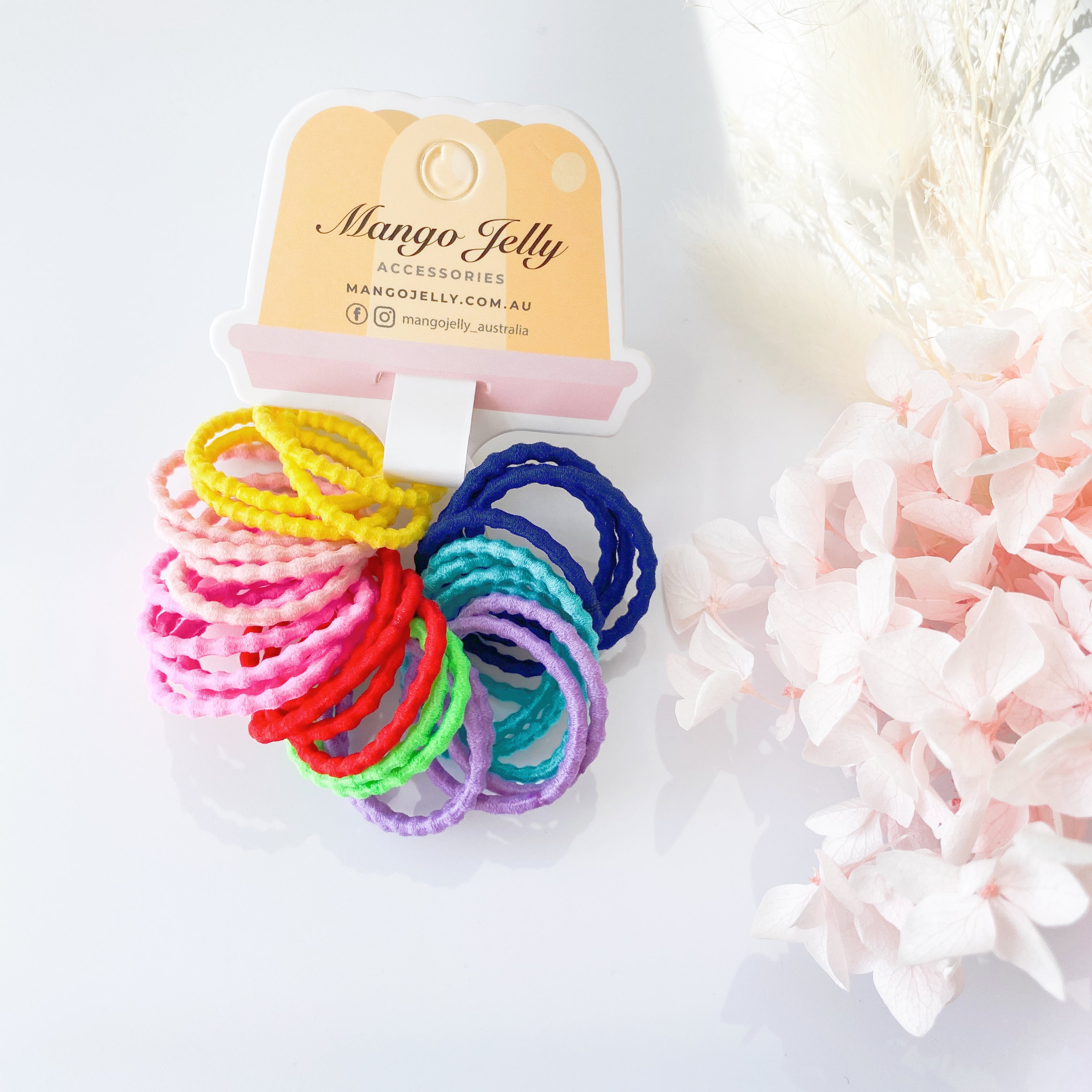 V659-HT-3CM-30P-BUBBLY-MIXED-3-M-160983-00 MANGO JELLY Kids Hair Ties (3cm) - Bubbly Mixed - Three Pack - Image 1