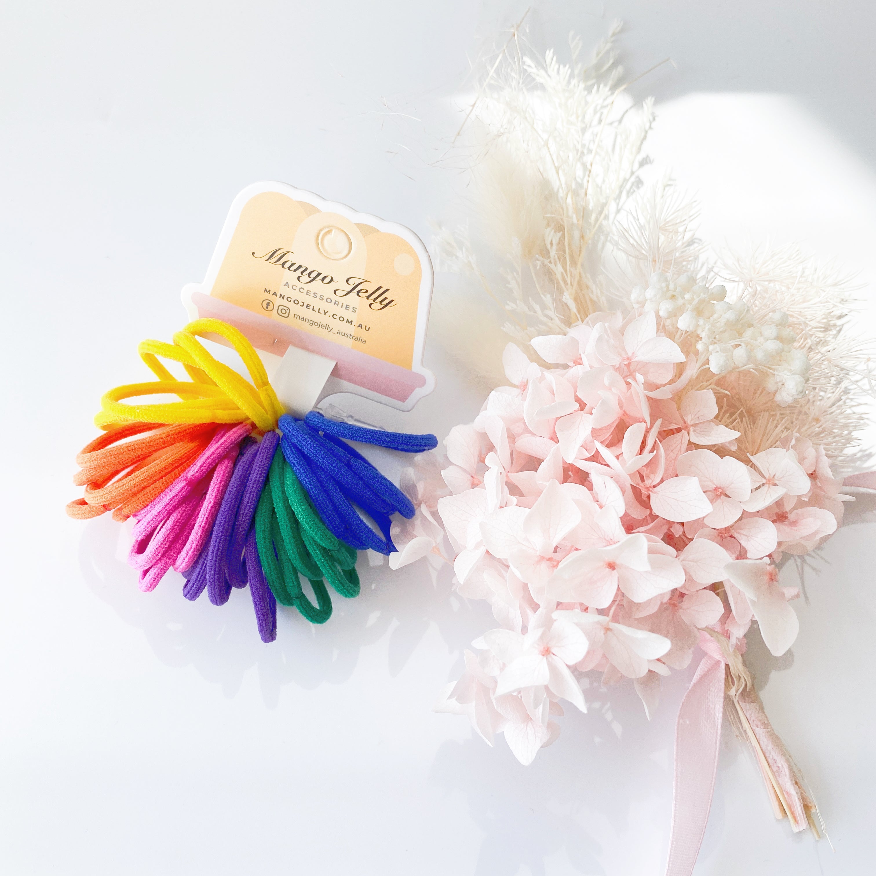 V659-HT-3CM-30P-RING-RETRO-1-M-160966-00 MANGO JELLY Kids Hair Ties (3cm) - Ring Retro - One Pack - Image 1