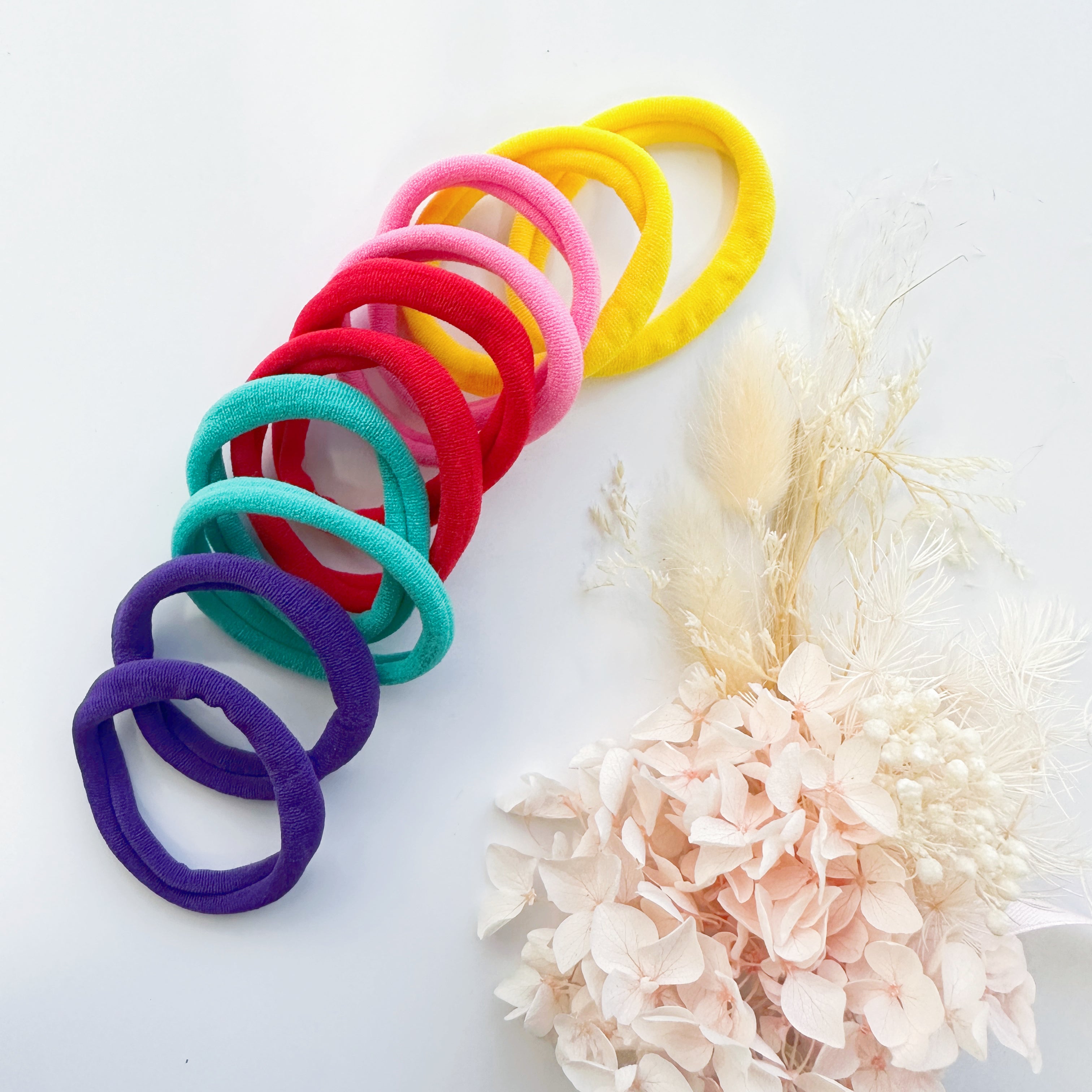V659-METALFREE-4CM-10P-POP-3-L-160886-00 MANGO JELLY Metal Free Hair ties (4.5cm) - Pop Mixed 10P - Three Pack - Image 1