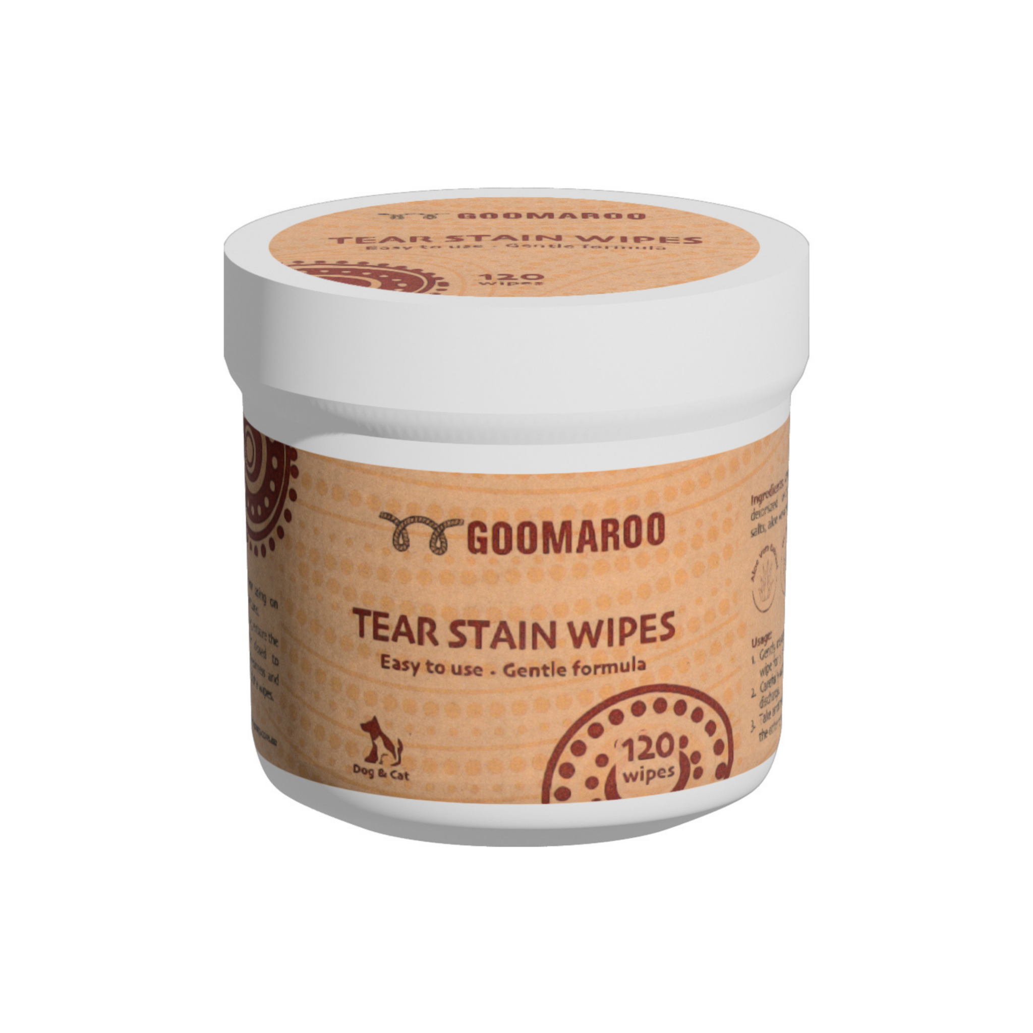 V666-GMR0041-185598-00 Goomaroo Tear Stain Wipes 120pcs - Image 1