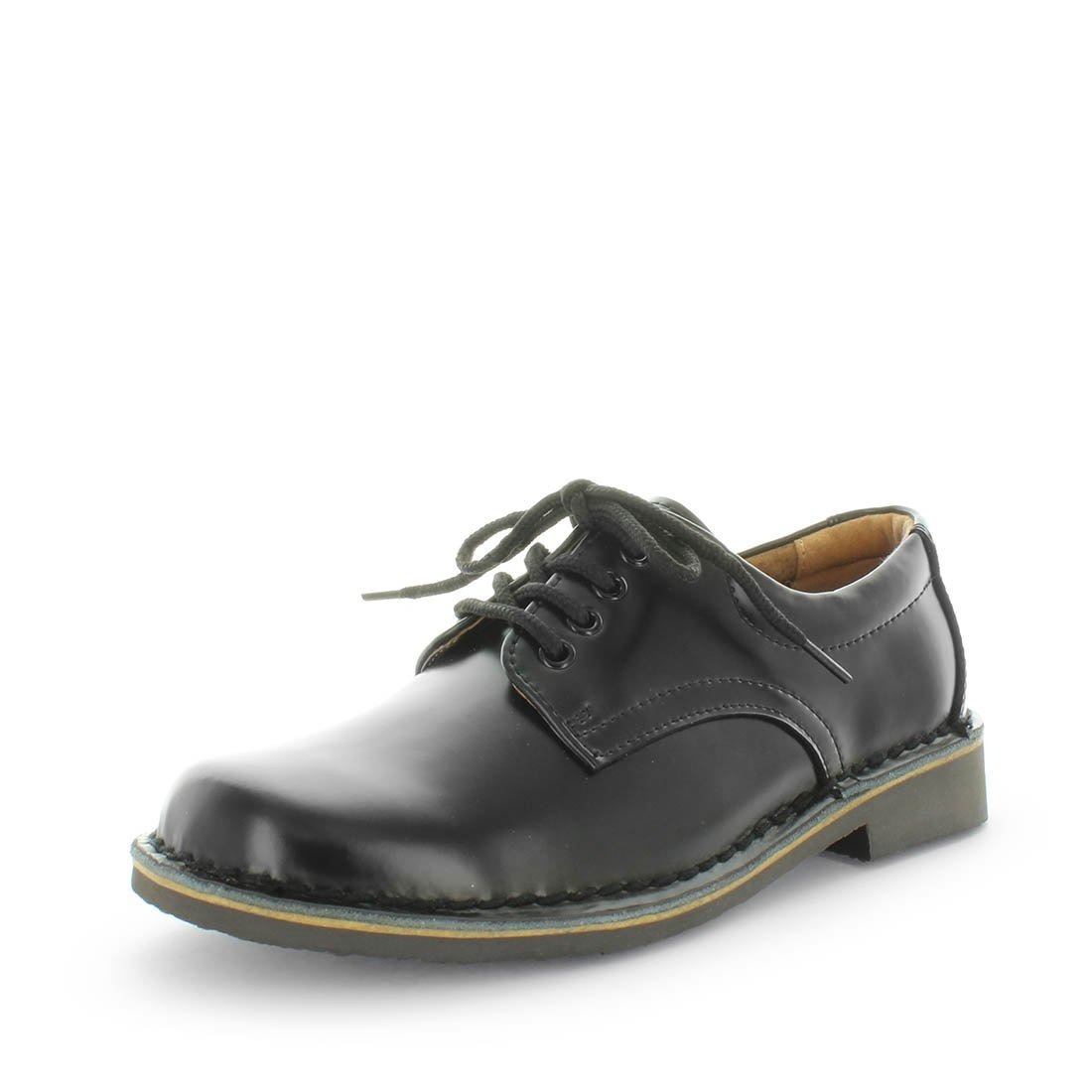 V717-9333333074167-192150-00 WILDE SCHOOL Girl's JEZRA-Snr School Black Off Shine Shoe 10US - Image 1