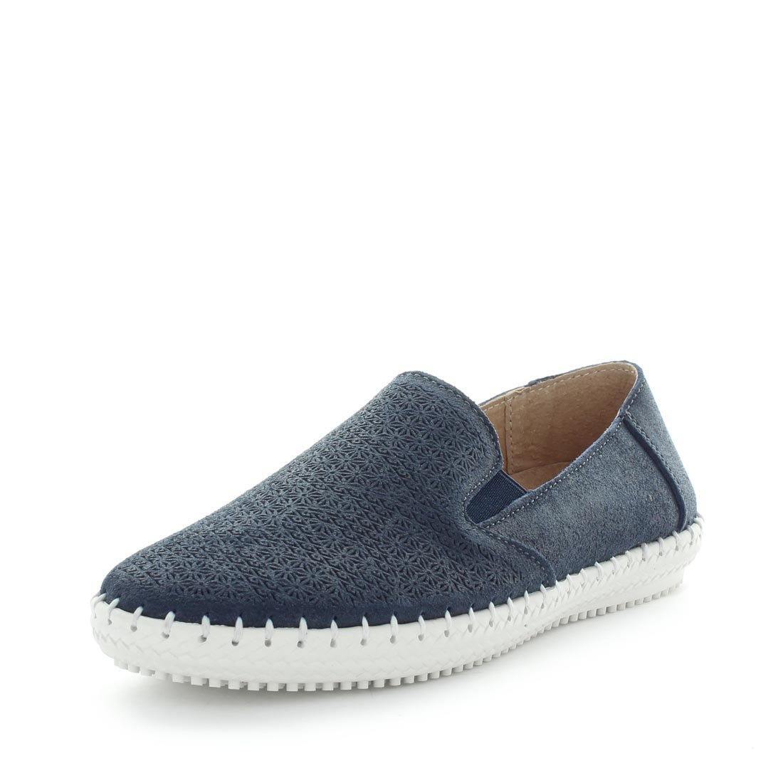 V717-JBCOBLE-NAVYEMBOSSED-37-188791-00 JUST BEE Women's COBLE Loafers / Slip ons Navy Embossed 37EU - Image 1