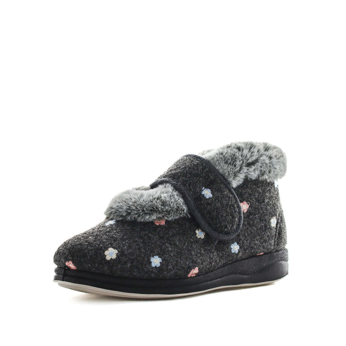 V717-PEMEE-GREYFLORAL-7-187390-00 Panda EMEE Slippers Uggs Grey Floral Shoe 7 - Image 1