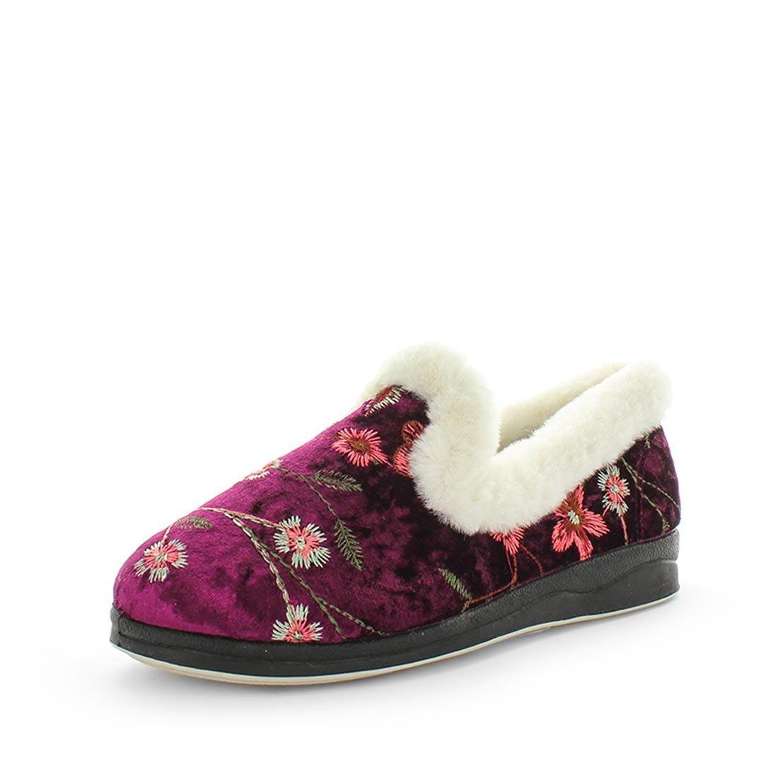 V717-PEMILLE-BURGEMBROIDERY-5-187482-00 Panda PEMILLE Slippers Uggs Burgundy Embroidery Shoe 5 - Image 1
