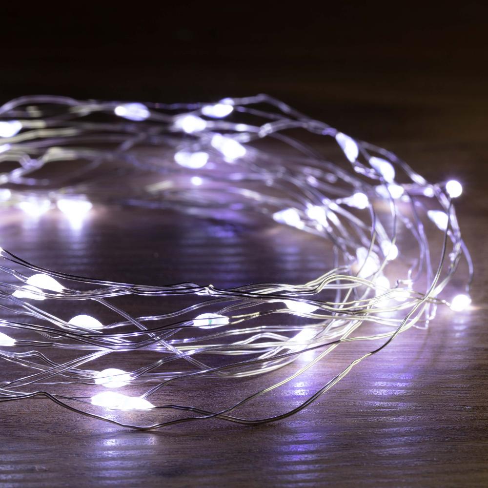 V720-XL0217-WARM-202100-04 Battery Operated 100 LED Wire Pin Lights – 10m, available in 3 Colors - Warm White - Image 1