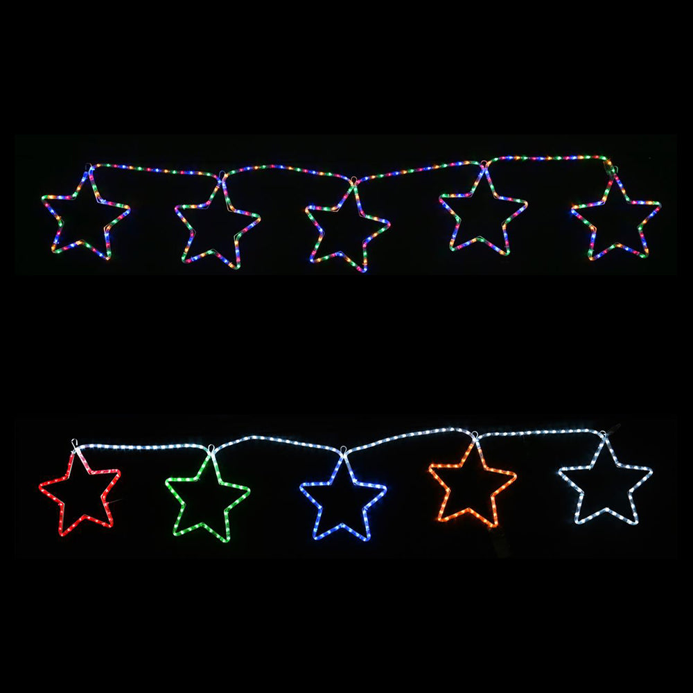 V720-XL1429M-200152-00 LED Ropelight 5 Stars Chain available in 2 Colors - Multicolor - Image 1