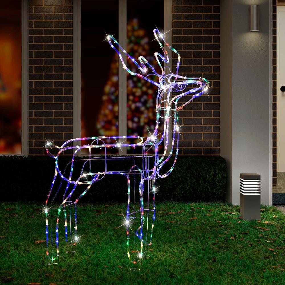V720-XL1445-202158-04 LED Twinkling Standing Reindeer – 110cm available in 2 Colors - Cool White - Image 1