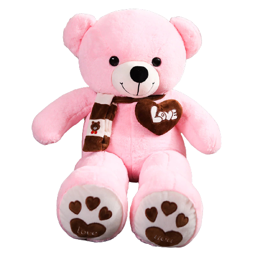 V728-NNETEDP-187665-00 NNECN Huge 100cm Giant Pink Teddy Bear Soft Plush Cotton Scarf Bear Toy Doll Stuffed - Image 1