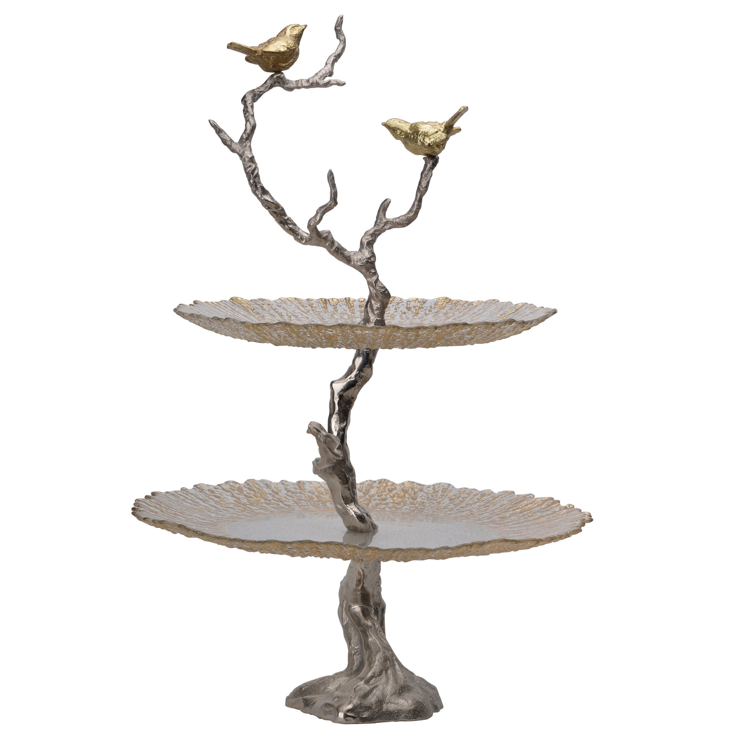 V742-76369-200369-00 BIRD AND TREE CAKE STAND - Image 1