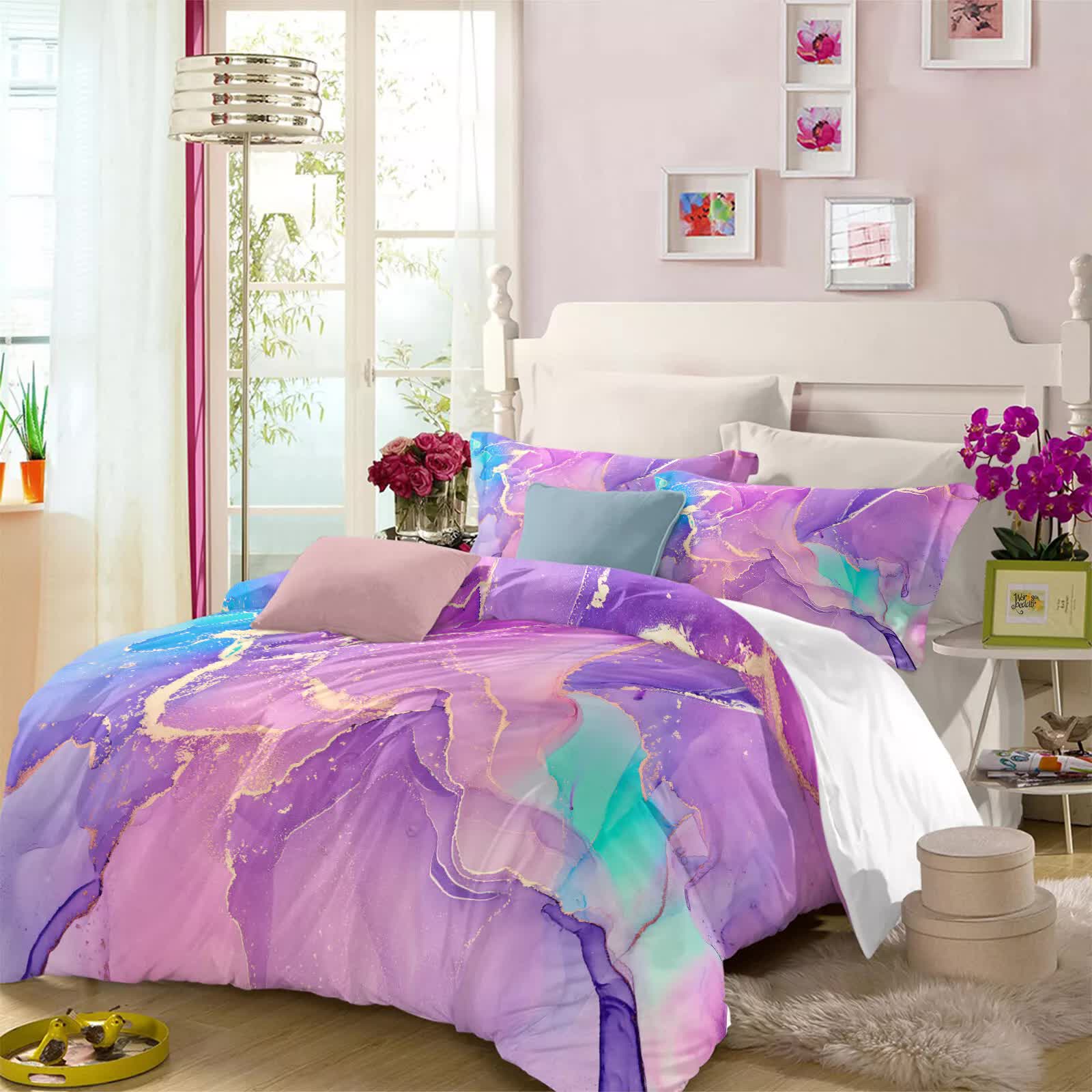 V745-AQ043336E3-212781-00 Modern Stripes Duvet Cover Set - Wrinkle-Resistant Material-Double - Image 1