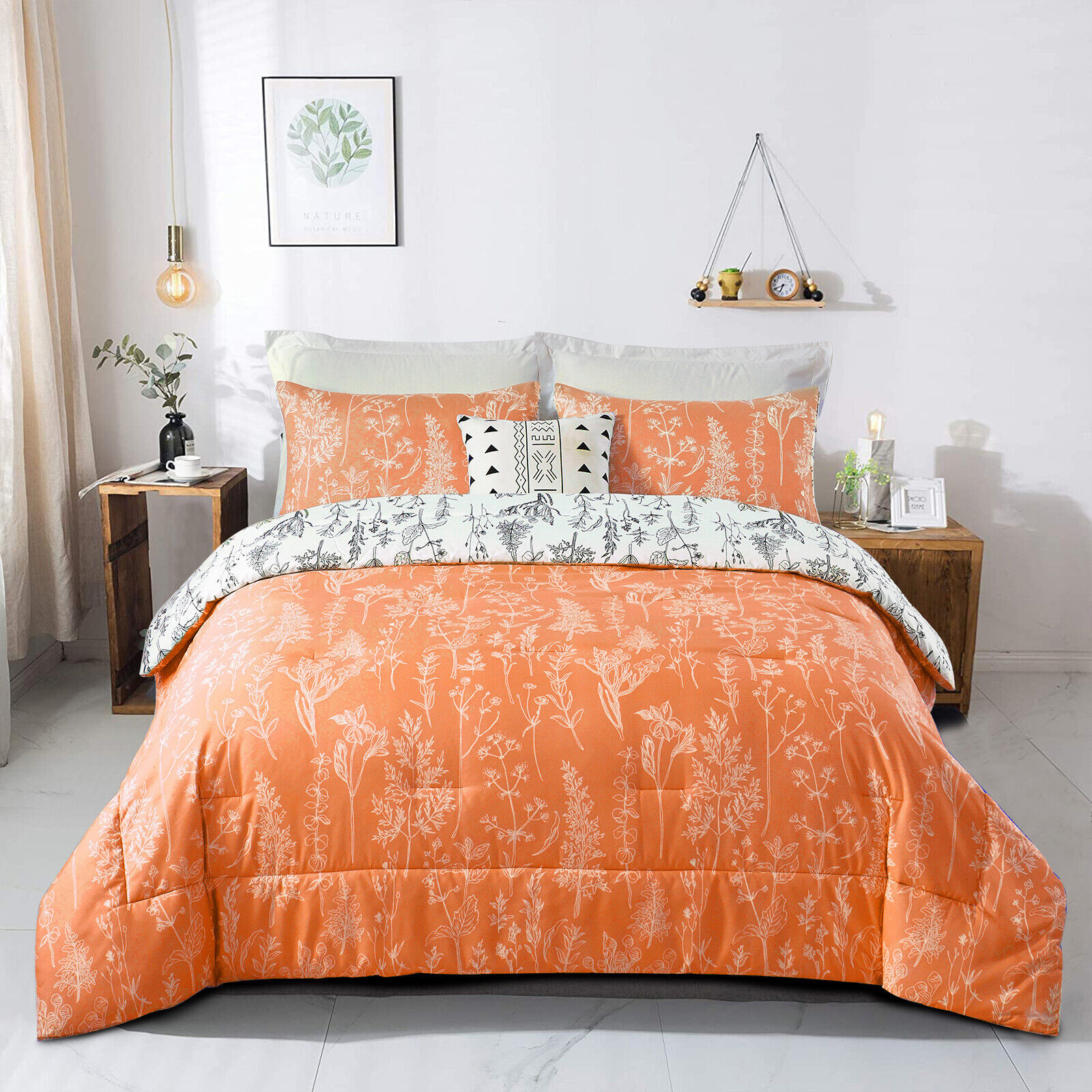 V745-MAB010697AJ3-218255-00 Charming Autumn Warm oranage 3 Pc Comforter & Pillow Cover Set - Image 1