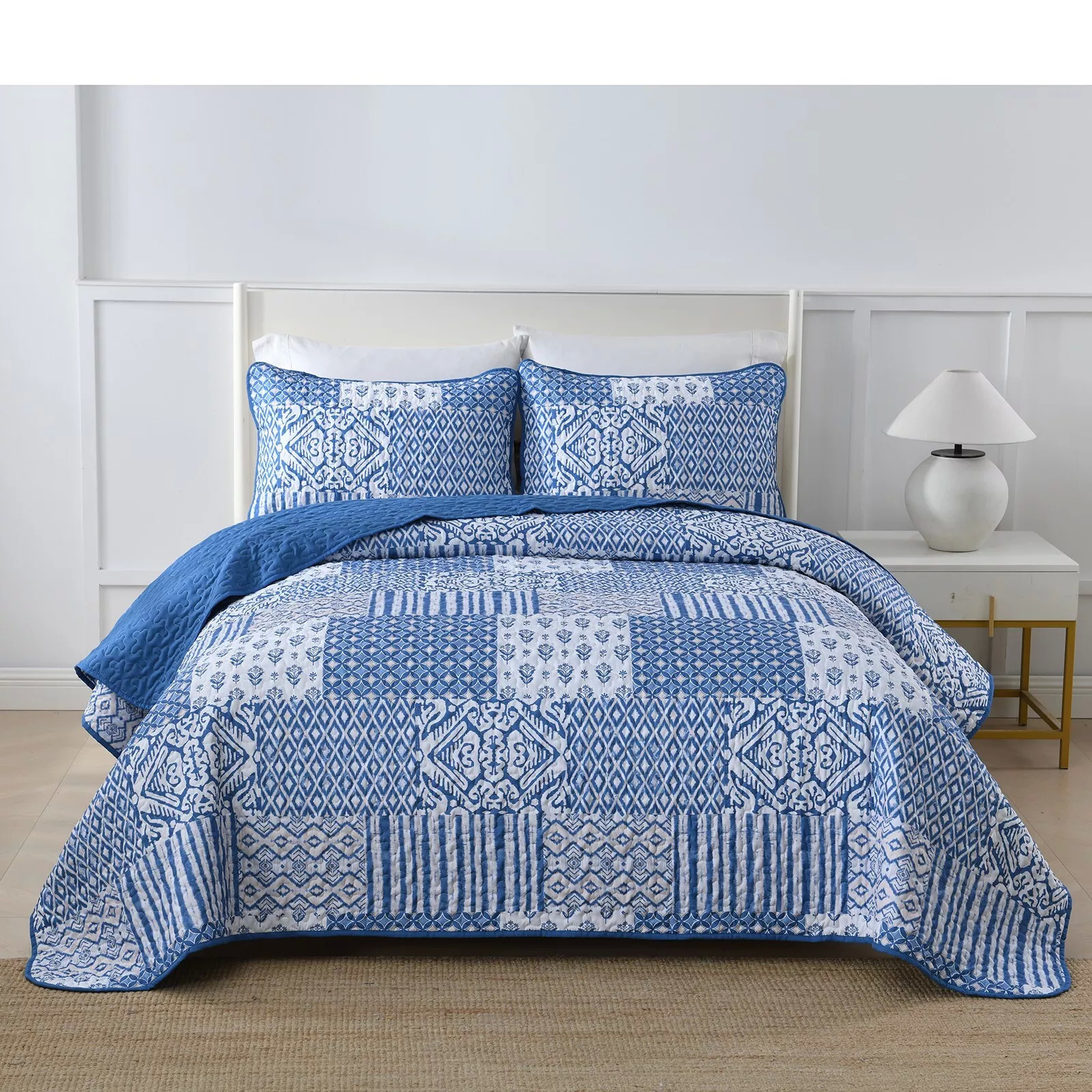 V745-MAC080757Q13U-190878-00 Blissful Quilted bedspread and pillowcovers set: Relax in Style - Queen size - Image 1