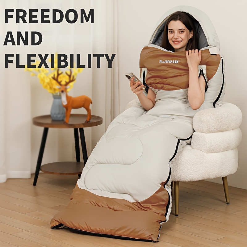 V888-ELOSUNG10043-203107-00 KAIROAD Extra Wide Mummy Sleeping Bag + FREE Accessories (Eye Mask, Earplugs, U-shaped Pillow) - 3 Season, Warm & Cold Weather, Waterproof - Image 1