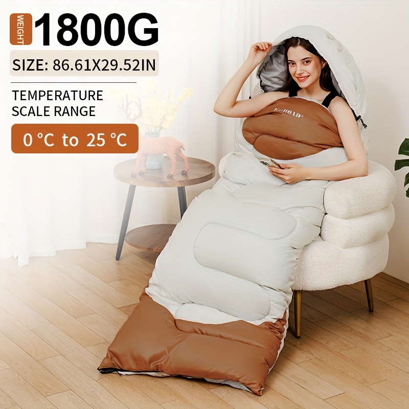 V888-ELOSUNG10044-203099-00 KAIROAD Extra Wide Mummy Sleeping Bag + FREE Accessories (Eye Mask, Earplugs, Square Pillow) - 3 Season, Warm & Cold Weather, Waterproof - Image 1