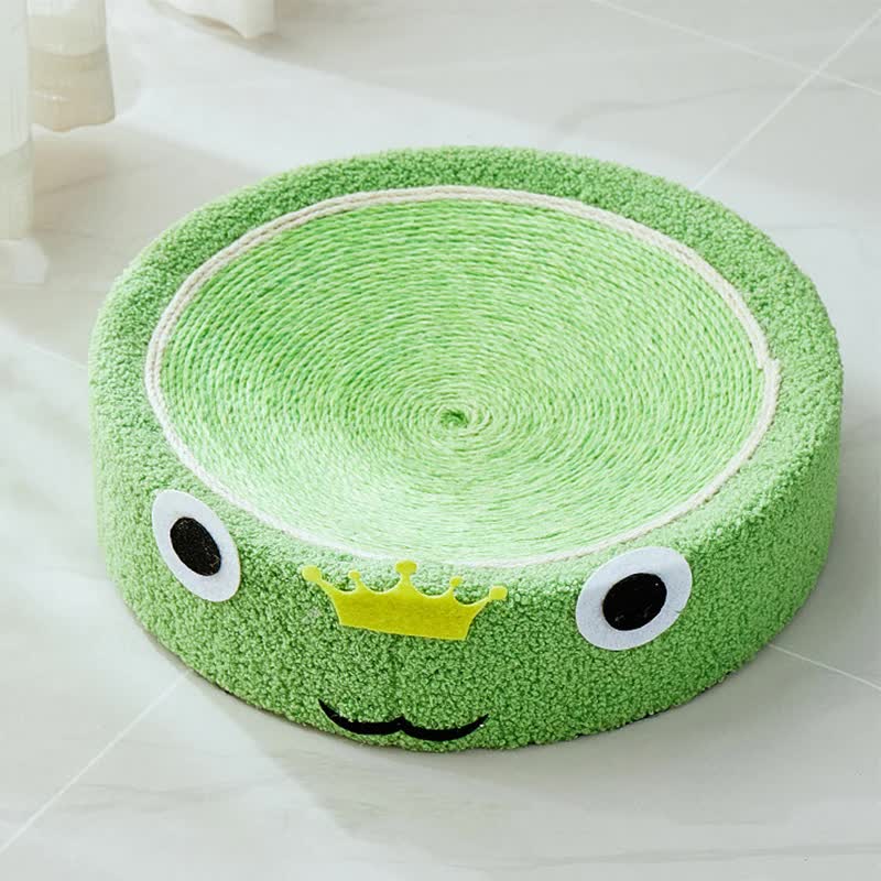 V888-ELOSUNG10419-204657-00 Green Frog Cat Scratcher Bed - Sisal Scratch Pad with Fun Animal 40*40*10cm - Image 1