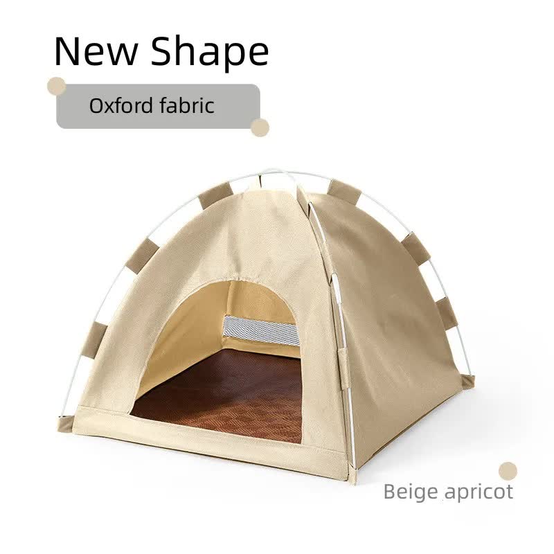 V888-ELOSUNG10463-204519-00 Outdoor Cat House,Pet Tent -Windproof and Dustproof Shelter for Small Pets, Apricot, Size: M 40*40*37cm - Image 1
