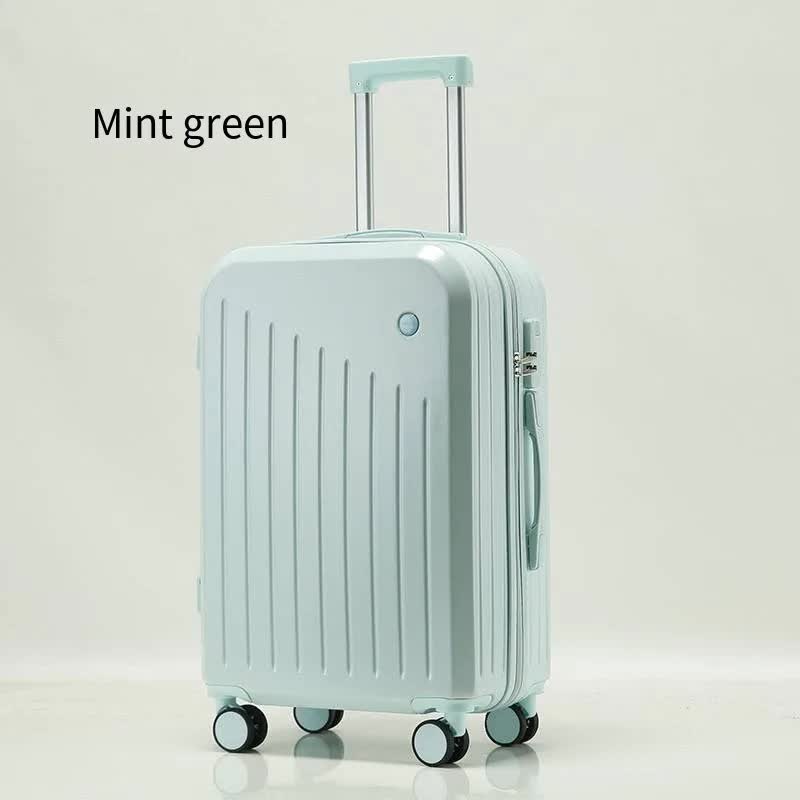 V888-ELOSUNG10784-205841-00 Smart Carry-On Luggage with Cup Holder & USB Charging Port - Mint green Color Spinner Suitcase for Travel Convenience 24 inch - Image 1