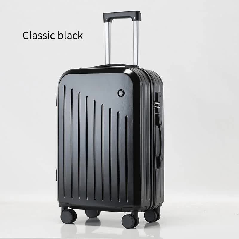 V888-ELOSUNG10786-205843-00 Smart Carry-On Luggage with Cup Holder & USB Charging Port - Black Color Spinner Suitcase for Travel Convenience 24 inch - Image 1