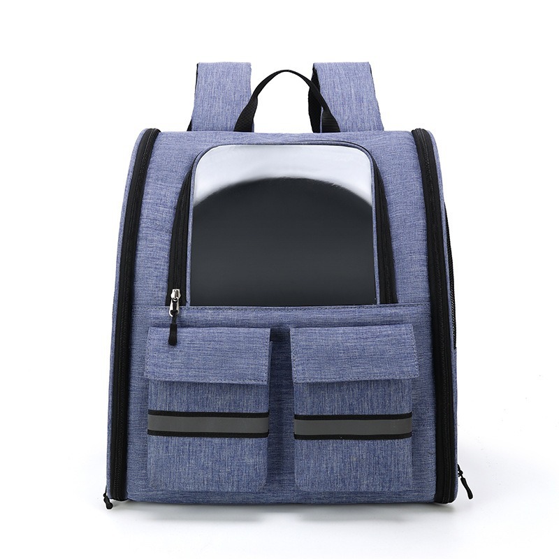 V888-ELOSUNG10815-205931-00 Light Blue Collapsible Pet Carrier Backpack with Trolley Sleeve - Image 1