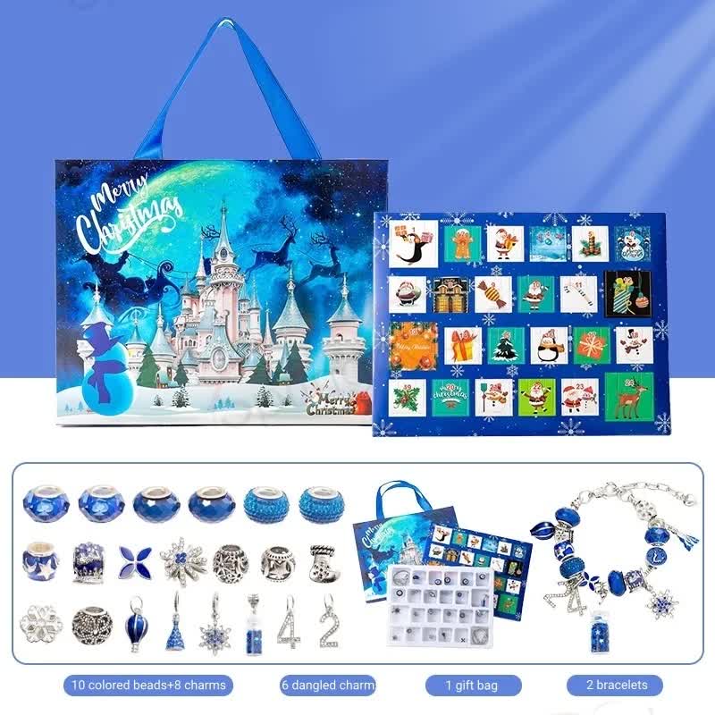 V888-ELOSUNG10935-205983-00 Winter Wonderland Charm Bracelet Advent Calendar - 24 Days of Jewelry Surprises - Image 1
