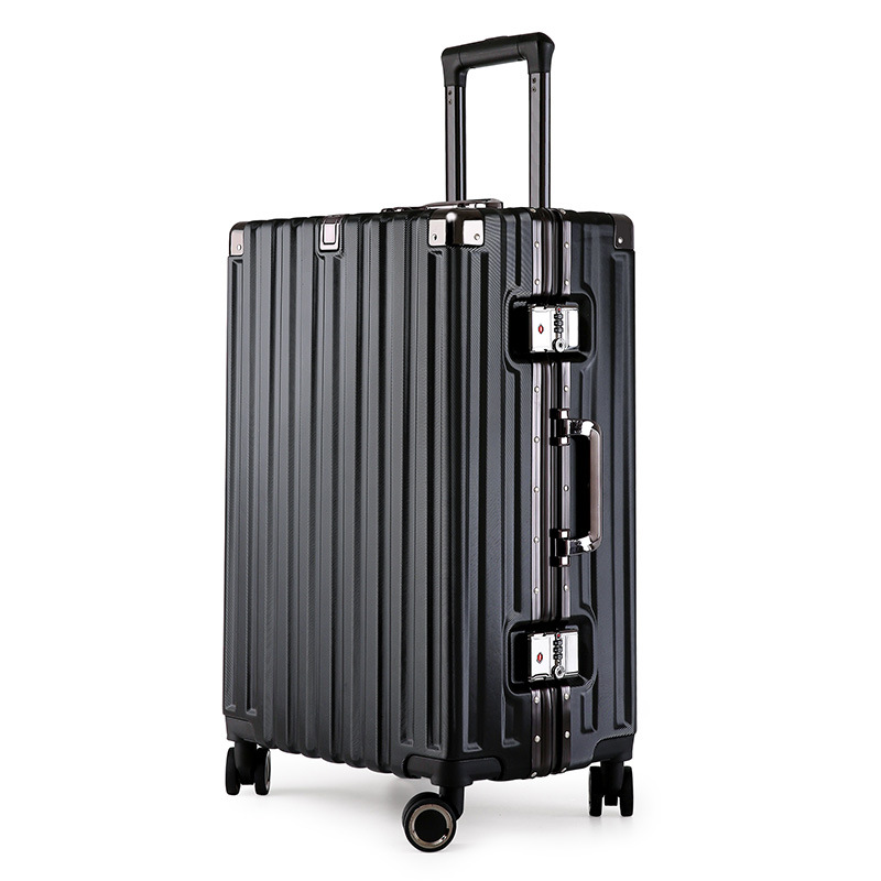 V888-ELOSUNG11003-206394-00 Aluminum Alloy Hard-Shell Suitcase with TSA Lock -20" Spinner Luggage in Black - Image 1