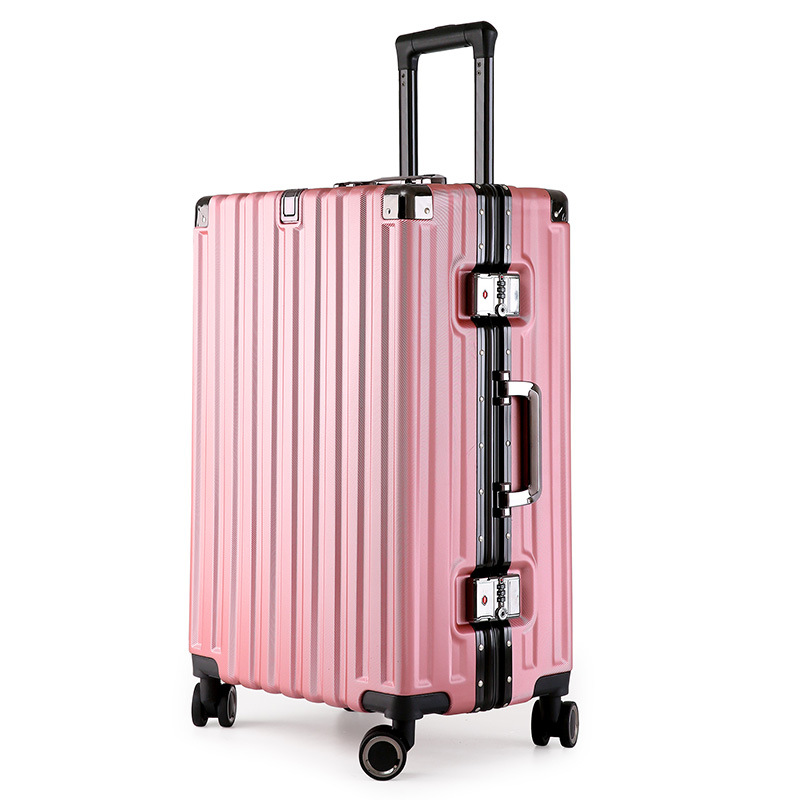 V888-ELOSUNG11005-206396-00 Aluminum Alloy Hard-Shell Suitcase with TSA Lock -20" Spinner Luggage in Pink - Image 1