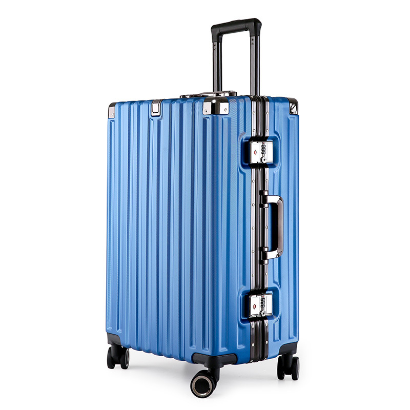 V888-ELOSUNG11006-206397-00 Aluminum Alloy Hard-Shell Suitcase with TSA Lock -20" Spinner Luggage in Blue - Image 1
