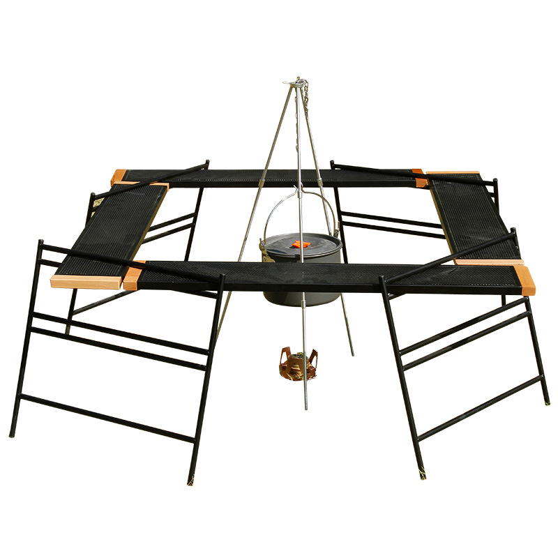 V888-ELOSUNG1101-202405-00 Camping table barbecue rack 104*104*45cm - Image 1