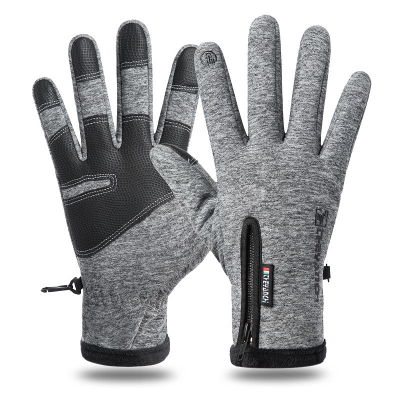 V888-ELOSUNG11051-206431-00 Touchscreen Winter Gloves|Waterproof, Windproof Thermal Gloves for Men Q9063 L size Grey - Image 1