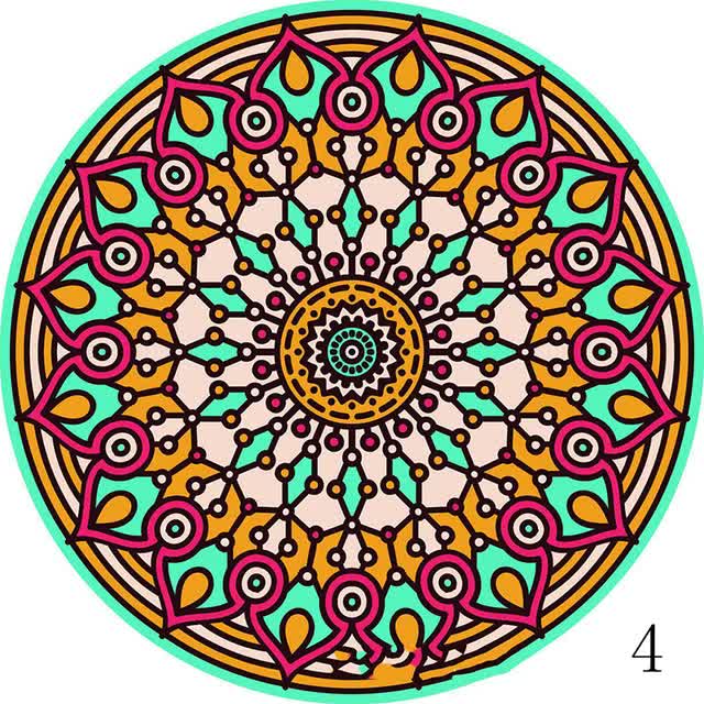 V888-ELOSUNG11271-208879-00 Set of 6 Mandala Ceramic Drink Coasters - Absorbent, Non-Slip Coasters for Coffee Table and Home Decor 10.4cm - Image 1