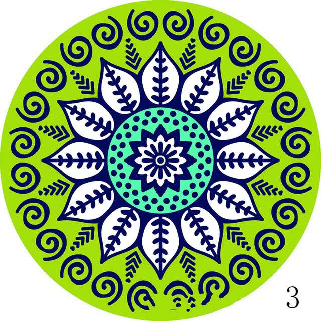 V888-ELOSUNG11272-208878-00 Set of 6 Mandala Ceramic Drink Coasters - Absorbent, Non-Slip Coasters for Coffee Table and Home Decor 10.4cm - Image 1