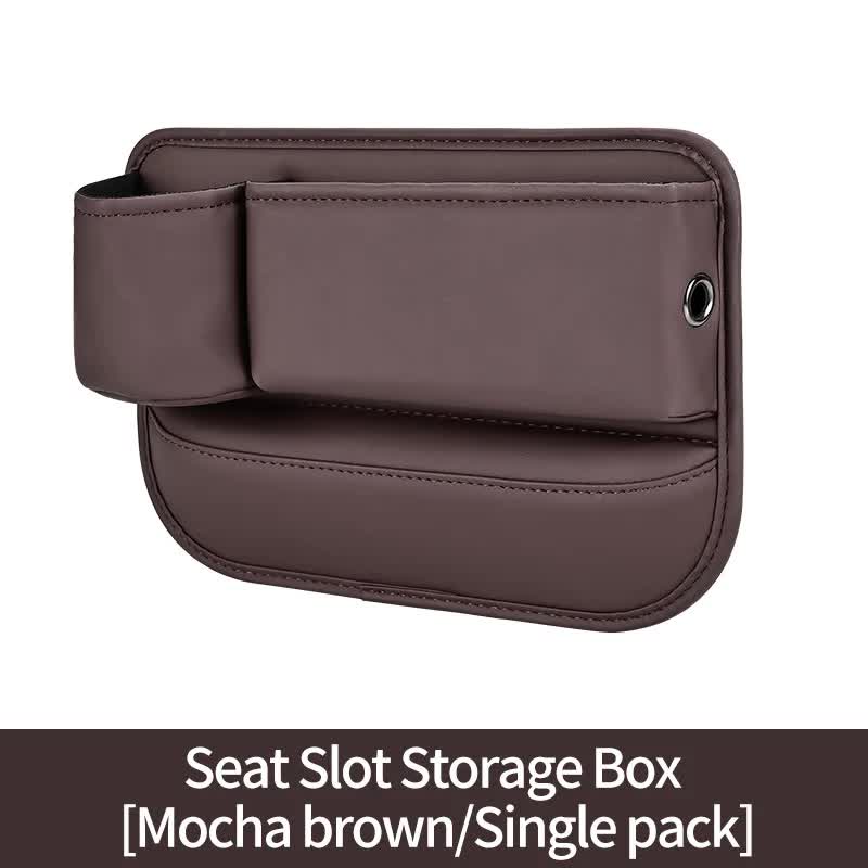 V888-ELOSUNG12167-210575-00 Brown-right Car Seat Gap Storage Box - Practical Car Organizer, Gap Filler for Easy Access and Extra Storage - Image 1