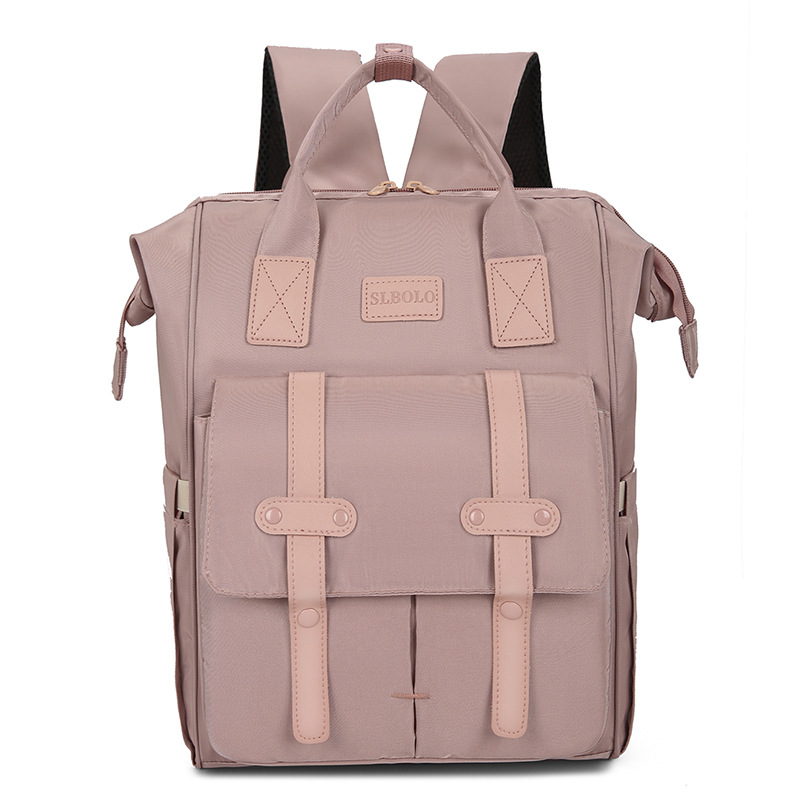 V888-ELOSUNG13110-210333-00 Pink Fashionable Multi-Function Mommy Bag - Large Capacity Diaper Tote and Backpack for Moms, Ideal for Travel and Everyday Use - Image 1