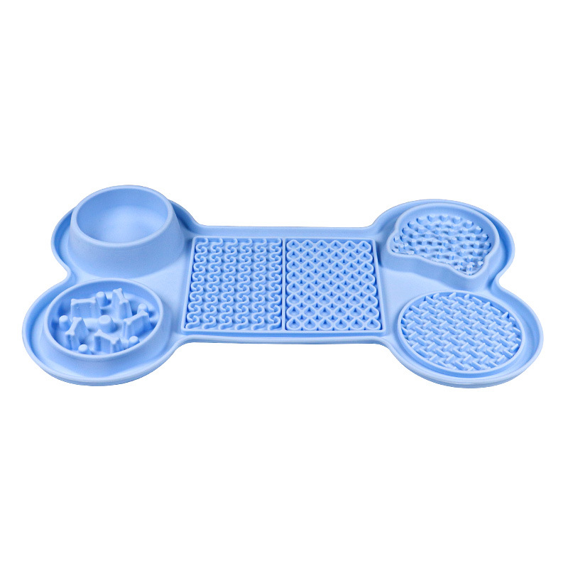 V888-ELOSUNG13485-211773-00 Light Blue Silicone Pet Licking Mat Slow Feeder Pad with Strong Suction and Foldable Design, Heat Resistant -40°C to 240°C, for Dogs and Cats - Image 1