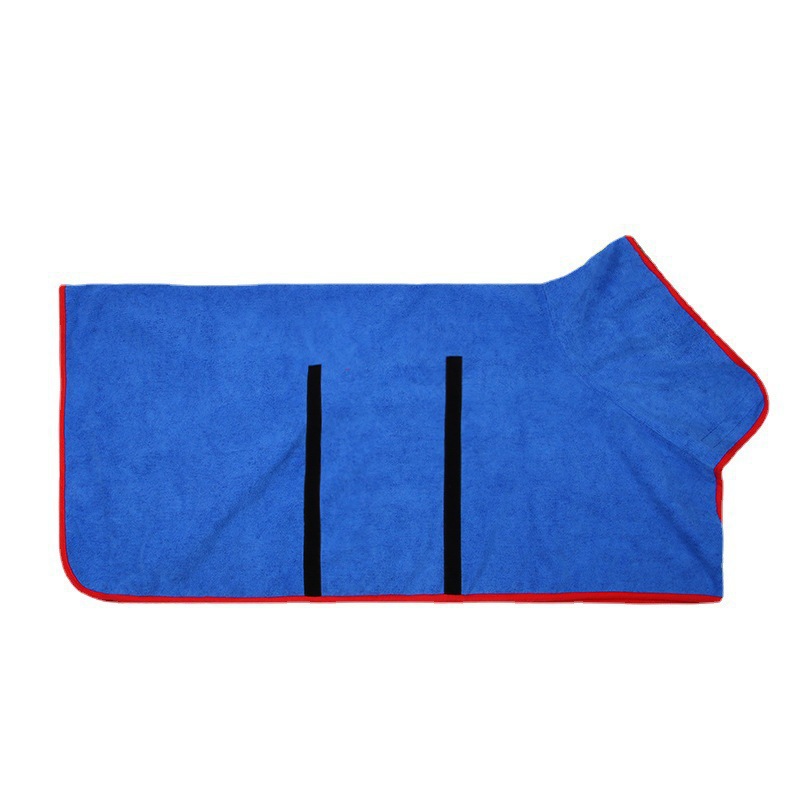 V888-ELOSUNG13650-212501-00 L Blue Pet Dog Quick-Dry Bathrobe - Absorbent Towel Robe for Medium and Large Dogs - Image 1