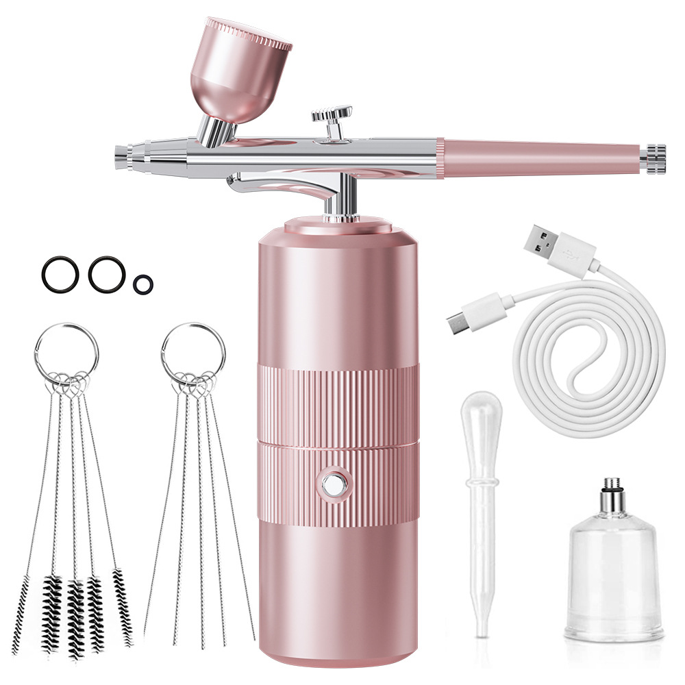 V888-ELOSUNG13701-214548-00 Pink Portable Oxygen Infusion Nano Spray Facial Beauty Instrument – High Pressure Needle-Free Skin Care Mist Sprayer - Image 1